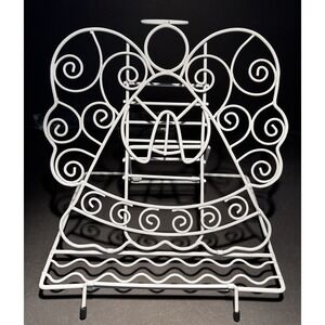 White Christmas Angel Foldable 5 Adjust Wire Metal Cookbook Holder Easel‎ 8x10